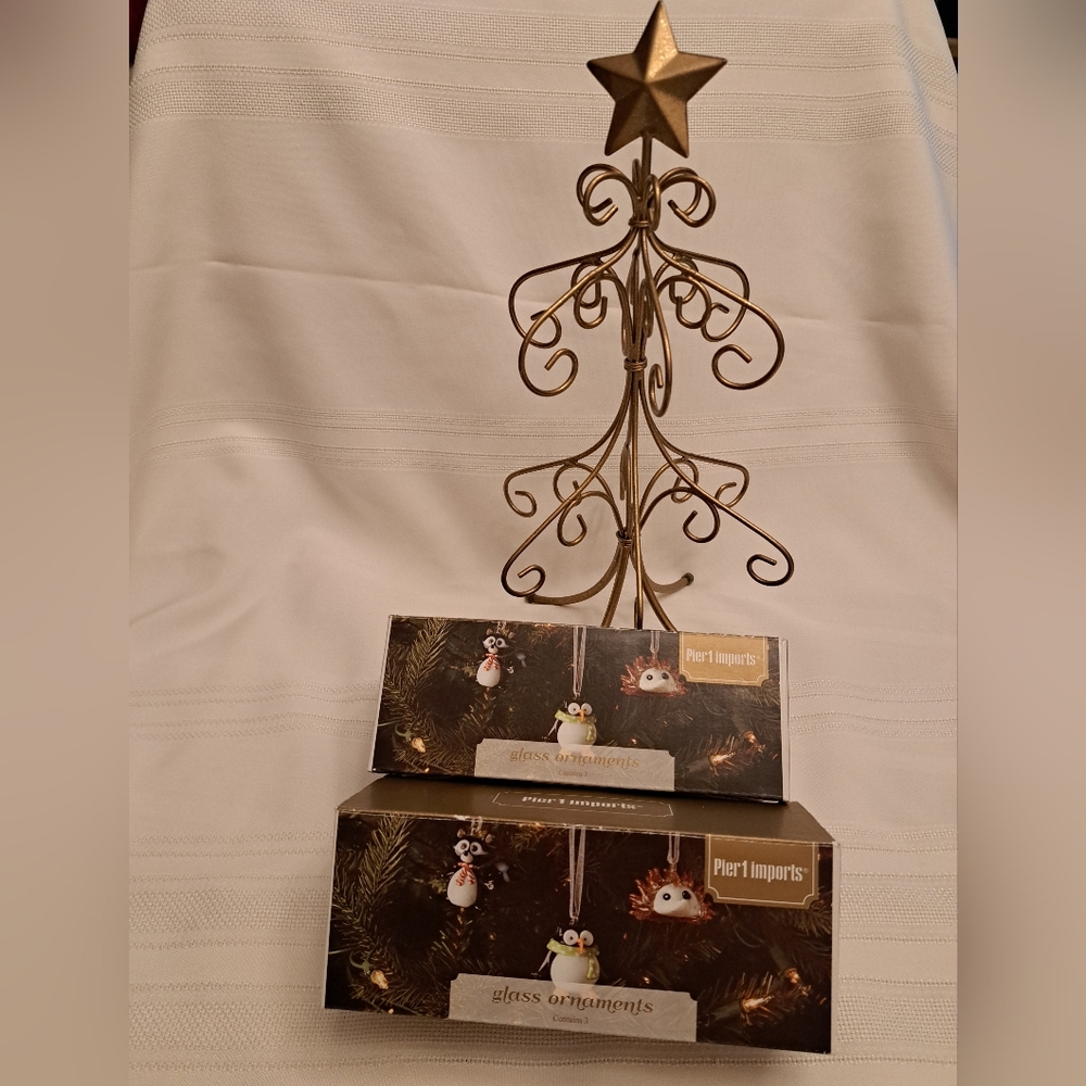 Mini Christmas Tree With Glass Ornaments